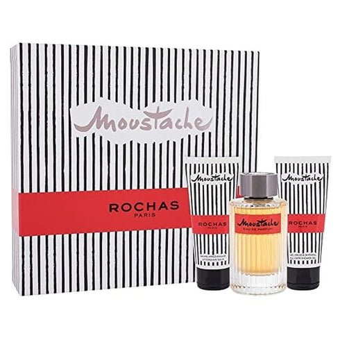 Rochas Moustache Eau de Parfum Gift Set 125ml EDP + 100ml Shower Gel + 100ml Aftershave Balm